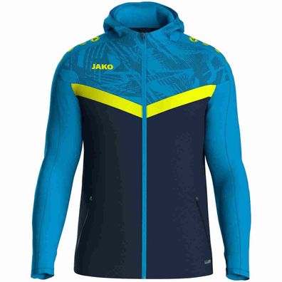 JAKO Kapuzenjacke Iconic marine/JAKO blau/neongelb