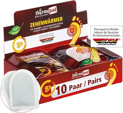 Thermopad Zehenwärmer – DAS Original: 10 Paar Wärmepads für 8 Stunden Wärme I So