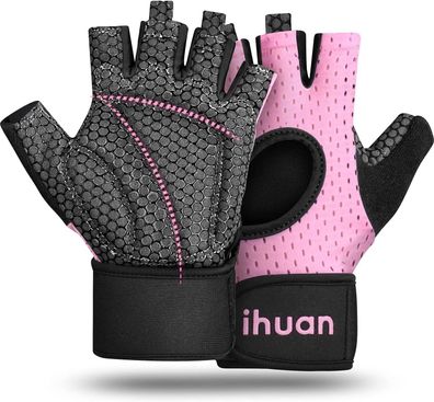 ihuan Atmungsaktive Fitness Handschuhe Herren Damen - Trainingshandschuhe Herren