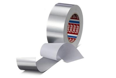 tesa 60632 Aluminium Klebeband mit Papier-Abdeckliner 50mm x 50m