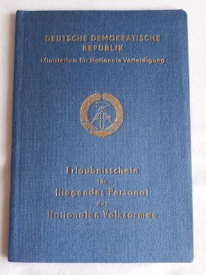 DDR Erlaubnisschein für fliegendes Personal der NVA