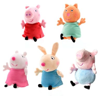 Jazwares Peppa Wutz Plüschfigur mit Sound (15cm) Kuscheltier Stofftier Plüsch