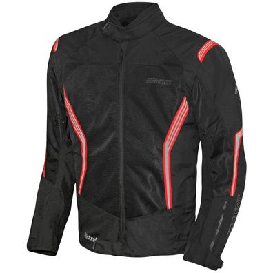 Germot Herren Motorrad Jacke Textiljacke Mistral Schwarz/Rot