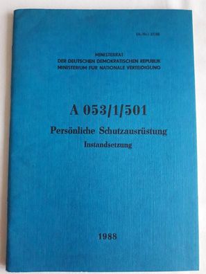 DDR NVA A 053/1/501 Persönliche Schutzausrüstung - Instandsetzung