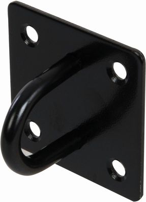 Fixman Ketten und Seile Augplatte, schwarz Öse, 50 mm x 50 mm-Schwarz