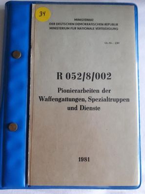 DDR NVA R 052/8/002 Pionierarbeiten der Waffengattungen, Spezialtruppen und Dienste