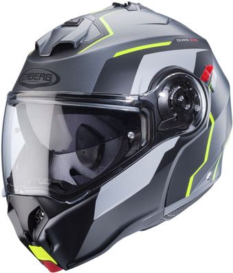 Caberg Motorrad Klapphelm Duke Evo Move Matt-Gun Metallic/Schwarz-Fluo-Gelb