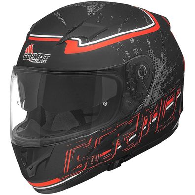 Germot Motorrad Integralhelm GM 306 Matt Schwarz/Rot