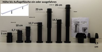 Verstellbarer Fuß Hasena Tempur Langstaverse Quertraverse Crosstraver Midtraver