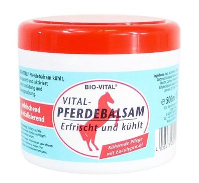 Bio-Vital Pferdebalsam 500ml Gel Pferde-Salbe Sport-Gel Kühlend Eucalyptus 3809