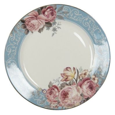 Clayre& Eef Speise-Teller Ø26 cm Porzellan Shabby Blumen Klassisch PECFP