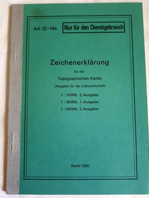 DDR Zeichenerklärung für die topographischen Karten