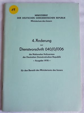 DDR MdI 4.Änderung zur DV 040/0/006