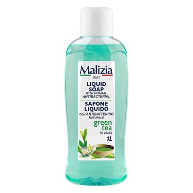 Malizia Flüssigseife Handseife grüner tee Antibakteriell 1Lit. Nachfüll