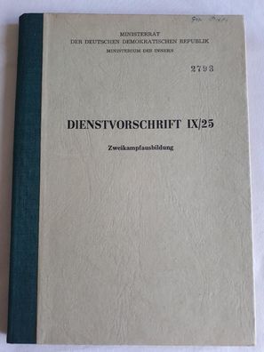 DDR MdI Dienstvorschrift IX/25 Zweikampfausbildung