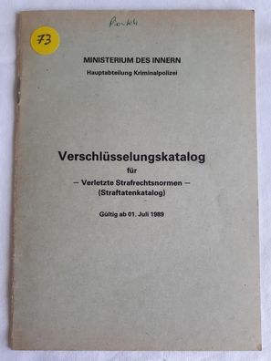 DDR MdI Verschlüsselungskatalog für verletzte Strafrechtsnormen