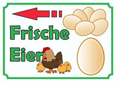 Verkaufsschild Schild Eier links