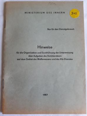 DDR MdI Hinweise für die Organisation und Durchführung der Unterweisung