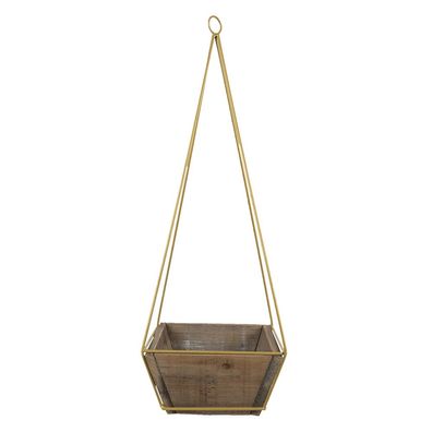 Clayre & Eef Blumentopf 21x21x10/61 cm Braun Holz (Gr. 21x21x10/61 cm)