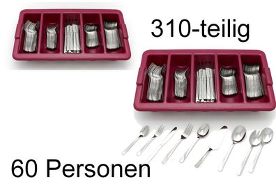 Besteckkasten 310-teilig aus Edelstahl, Besteckserie RÜGEN