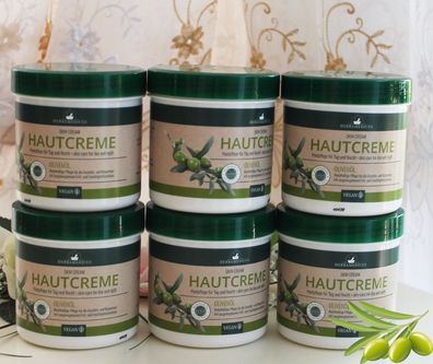 6x250ml Herbamedicus Gesicht Körper Creme Tag Nacht Olivenöl Hautpflege VEGAN