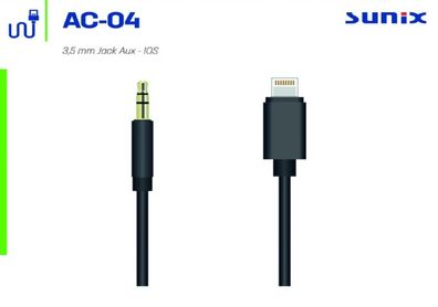 Sunix Lightning zu Aux Audio 3,5mm Jack Anschluss für iPhone Handy Adapter Kabel