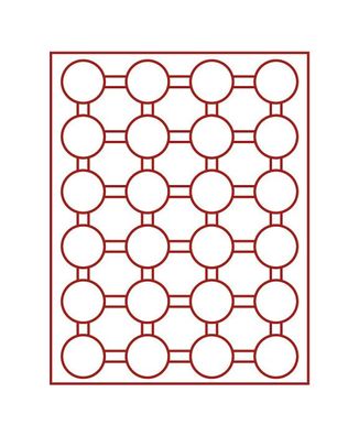 Lindner Münzbox 2624 - rund - Rauchglas / dunkelrote Einlage