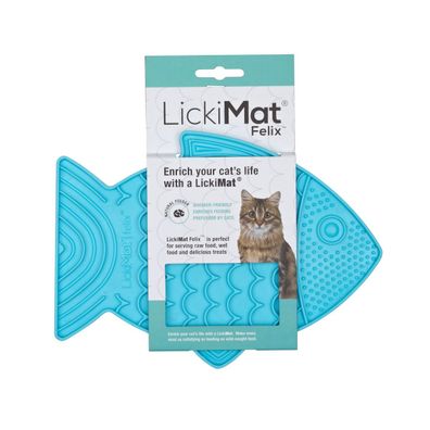 LickiMat Felix - Schleckmatte aus Naturgummi für Katzen - türkis