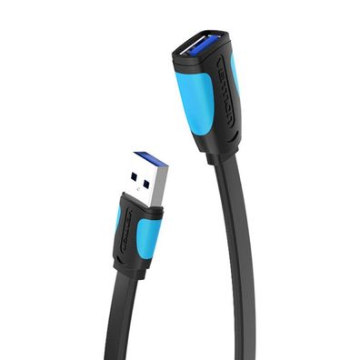 Flacher USB 3.0 Extender - USB-Kabel Adapter 3m Schwarz