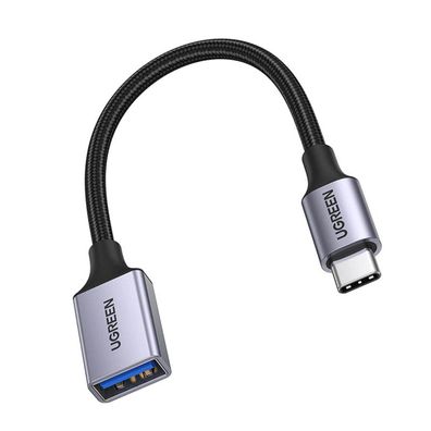 0,15m schwarz (US378) - OTG Adapterkabel USB-C (männlich) - USB-A (weiblich) 5Gb/s