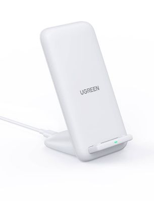 Ugreen 15W Wireless Charger Stand Schnell-Ladegerät Kabellos für Smartphones, weiß