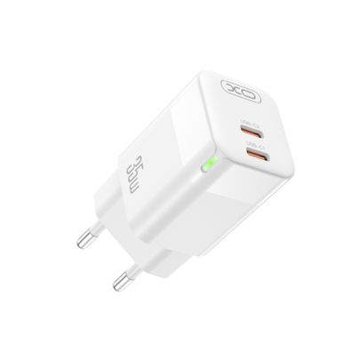 Ladegerät Datenkabel mit 2 USB-C Anschlüssen 35W Schnellladegerät in Weiß