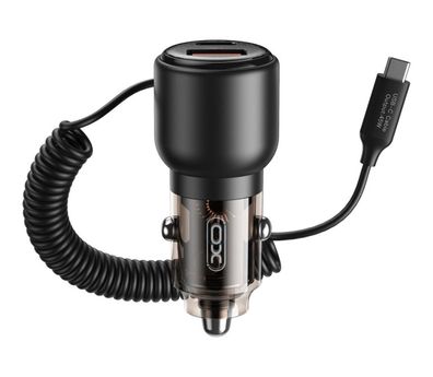 XO Autoladegerät CC59 65W 1x USB, 1x USB-C zu USB-C Kabel + USB-C - USB-C Kabel