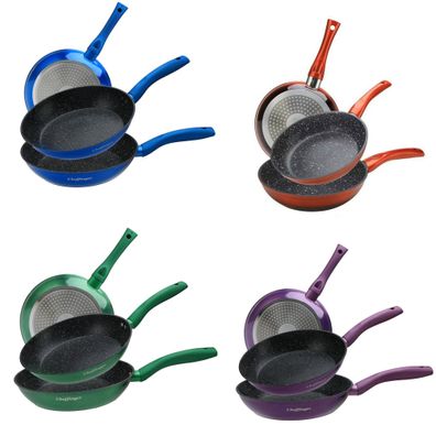 3tlg Pfannenset Induktion Bratpfanne Pfanne antihaft marmor ø20-24-28cm