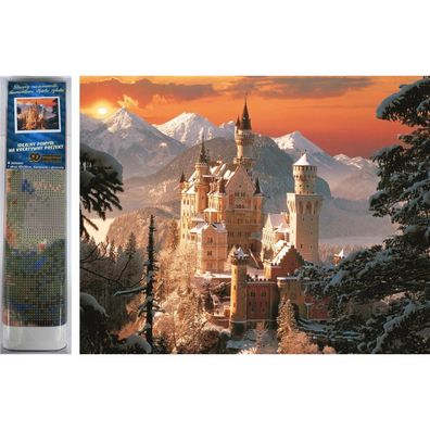 Norimpex Diamant Gemälde Neuschwanstein im Winter 30x40cm