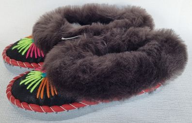 Lammfell Warme Hausschuhe Mokassin Gr.37 NEU, Schaffell/-leder Handarbeit Farb*4