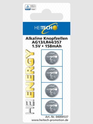 4-er Pack Alkaline Knopfzellen AG13/LR44/357/1,5V