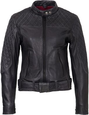 Queen Kerosin Lederjacke mit Kontrastfutter QK140001 Dunkelgrau