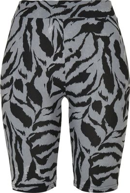 Urban Classics Damen Ladies Soft AOP Cycle Shorts Blackzebra