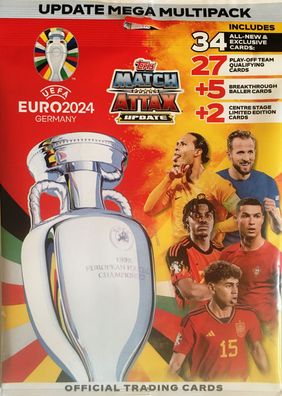 Topps Euro 2024 Match Attax Update Mega Multipack 34 Exklusive Karten NEU!