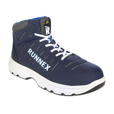 RUNNEX S1P-ESD-Sicherheitsschnürstiefel FlexStar Blau/Weiß/Grau