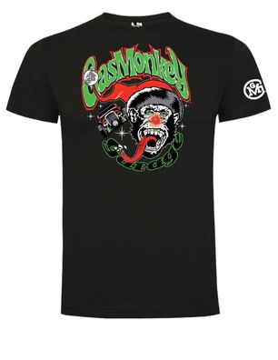 Gas Monkey Garage T-Shirt Weihnachten Rudolph Monkey Black