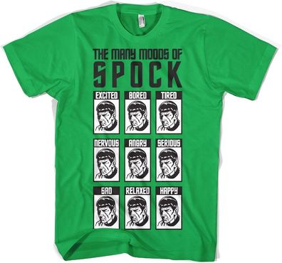 Star Trek The Many Moods Of Spock T-Shirt Green