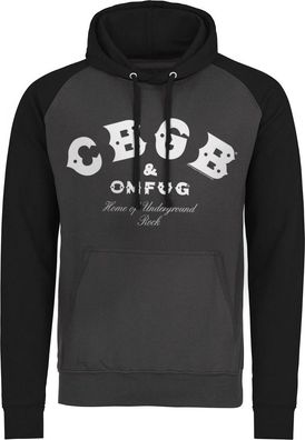 CBGB & OMFUG Logo Baseball Hoodie Dark-Grey-Black