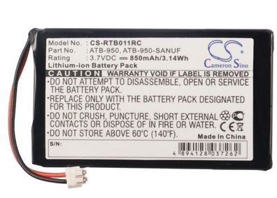 Ersatzakku - CS-RTB011RC - RTI T1 / 40-210154-17 - 3,7 Volt 850mAh Li-Ion