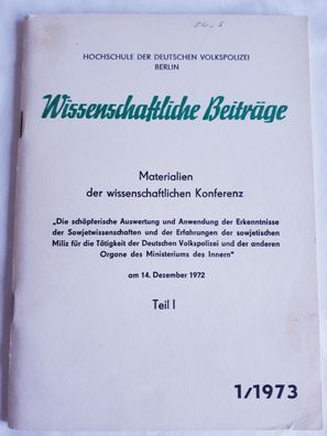 Hochschule der Deutschen VP Berlin - Wissenschaftliche Beiträge Teil I und II