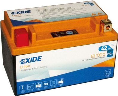 Exide ELTX12 12V 3,5Ah Lithium Motorradbatterie 210A