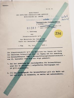 DDR MdI 1.Änderung zur Dienstvorschrift X/15