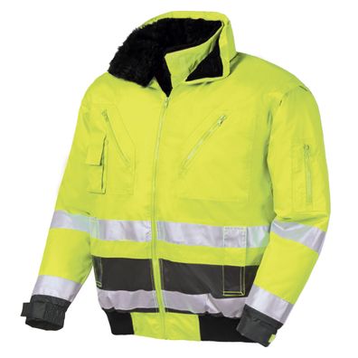 teXXor Warn-Wetterschutz-Pilotenjacke Vancouver Leuchtgelb/Grau