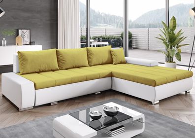 FURNIX Ecksofa Tommaso mit Schlaffunktion Bettkasten Kissen Couch L MA120 CO120